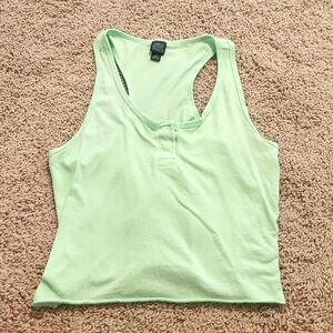 Wild Fable Button Bright Green Top Size XS